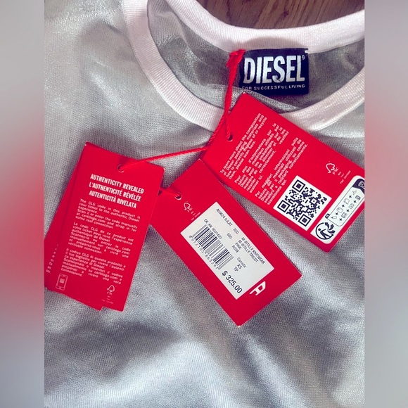 Brand New Diesel Layered Sheer Grey Top - Picture 6 of 10